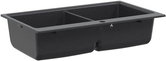 vidaXL Chiuvetă Drop-In din Granit Sintetic M86xL51cm Gri