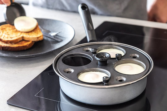 Kitchen Craft Τηγάνι από Ανθρακούχο Χάλυβα με Καπάκι με Αντικολλητική Επίστρωση 21cm