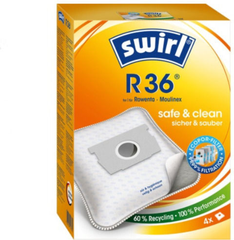 Swirl R36 Vacuum Cleaner Bags 4pcs Compatible with Vacuum Cleaner Moulinex / Rowenta