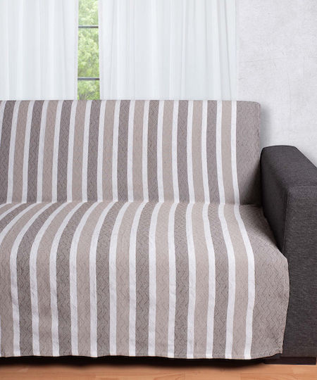Silk Fashion Armchair Throw 180x180cm Beige