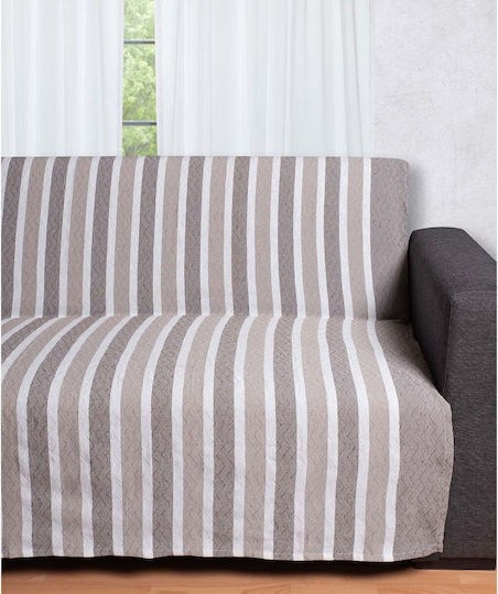 Silk Fashion Four-Seater Sofa Throw P180xW320cm Beige