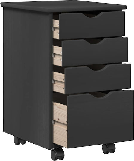 Schreibtisch Aus Massivholz Grau 112x50x75cm