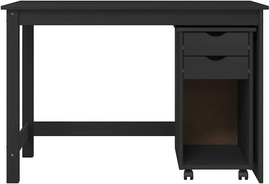Бюро от Масивно Дърво Сиво с LED и USB Портове 75x50x112см