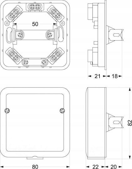 Montis Network Phone Socket Front Plate MT065