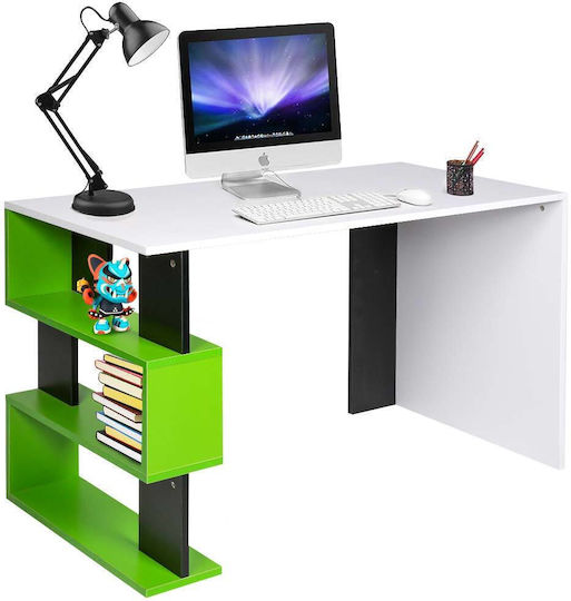 Desk with Bookcase 120x60x75cm Green