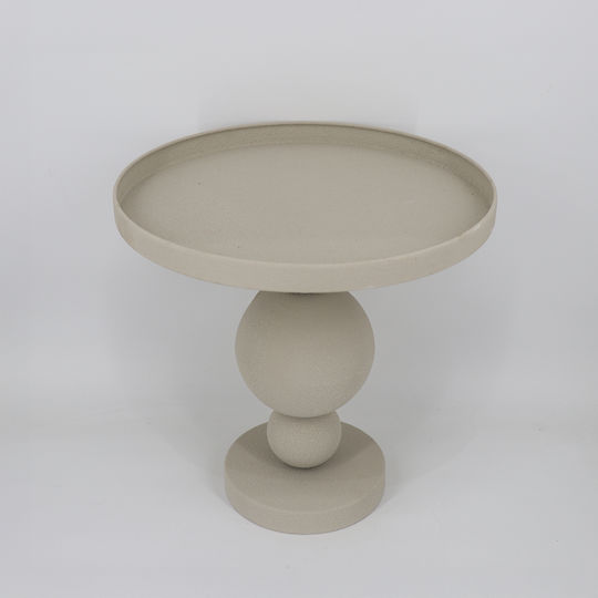 Кръгла Странична Маса Sfera от Масивно Дърво Бежова 45x45x45cm М45xШ45xВ45см Кръгла Странична Маса Sfera от Масивно Дърво Бежова 45x45x45cm М45xШ45xВ45см