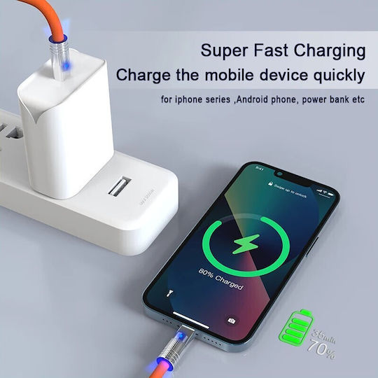Leewello USB 2.0 Cable USB-C male - USB-C 100W Orange 3m