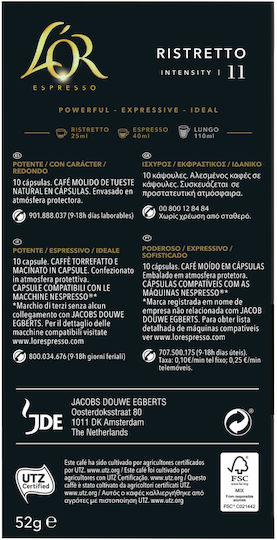 L'Or L'OR Espresso Ristretto Κάψουλες Συμβατές Με Μηχανές Nespresso* 10τεμ