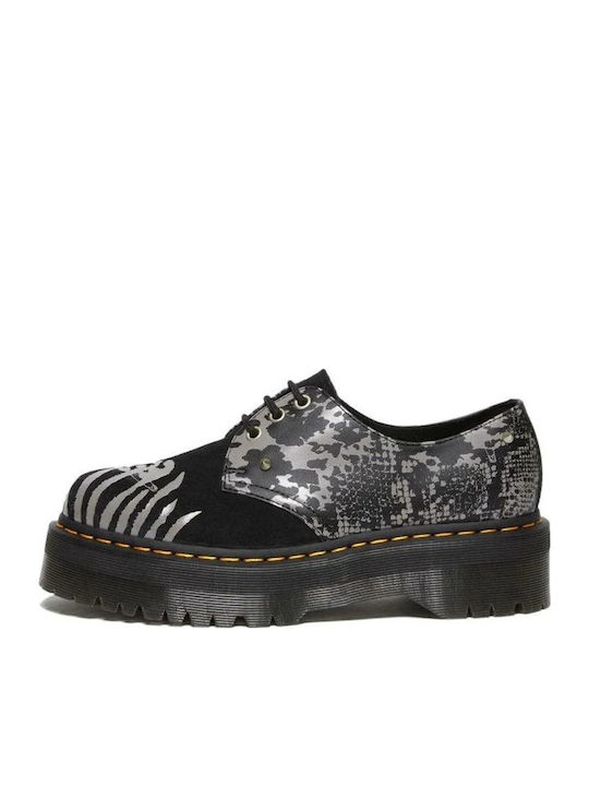 1461 Дамски Кожени Flatform Оксфорди в Сив Цвят