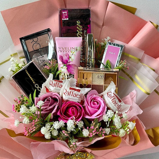 Buchet Special Frumos Trandafiri Săpun Plantați Manual Raffaello Praline Brățară Mini Parfum Produse Cosmetice