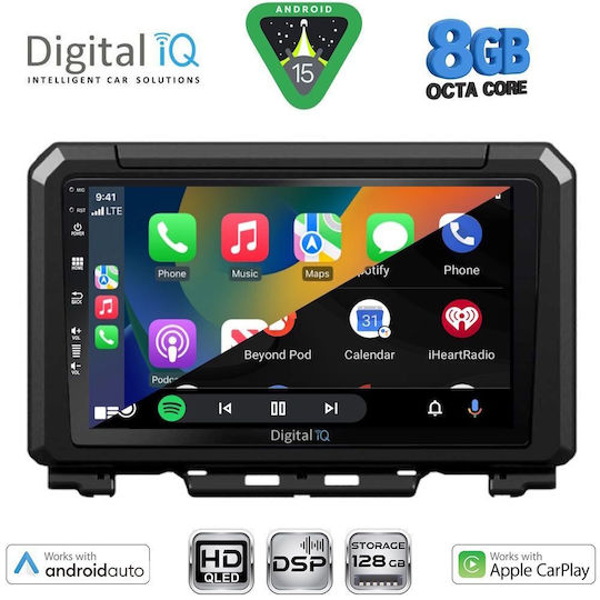 Digital IQ Car Audio System for Suzuki Jimny 2017-2026 Bluetooth USB WiFi GPS Apple CarPlay Android Auto with 9" Touch Screen