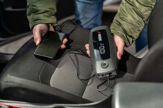 Dedra Tragbarer Batterie-Starter Auto & Motorrad 16000mAh mit Powerbank USB Taschenlampe 12V