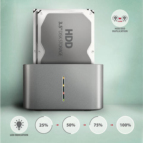 Axagon Adsa-dc Stație de andocare Superfast USB-C Dual HDD