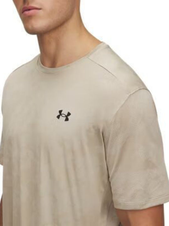 Sportliche Herrenbluse Kurzarm Beige