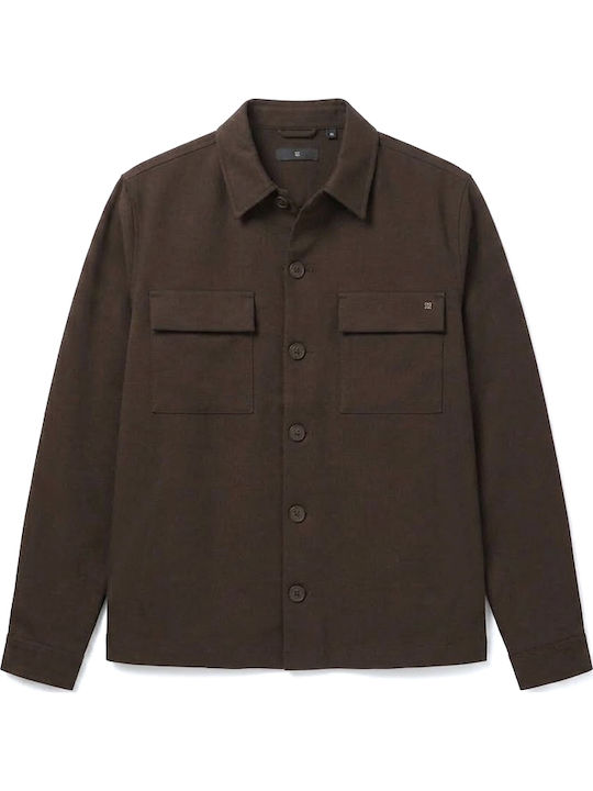 Overshirt с Дълъг Ръкав в Стандартна Кройка Кафяв