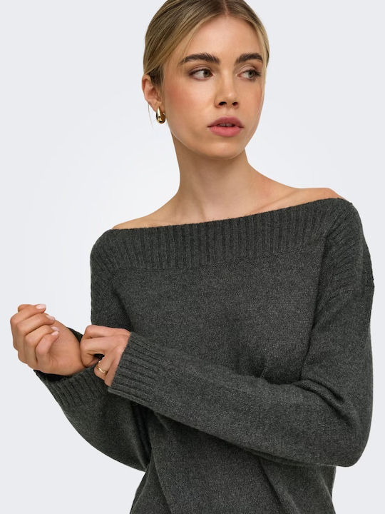 Katia Damen Langärmeliges Pullover mit Ausschnitt Lächeln Dunkelgrau