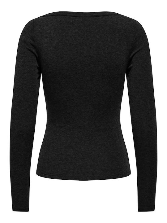 Only Damen Bluse Langärmelig Schwarz