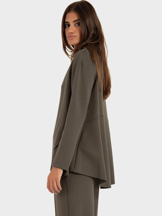 Damen Bluse Langärmelig Dunkelgrün