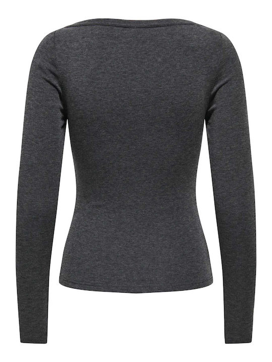 Only Bluse Dunkelgrau Mel Grey