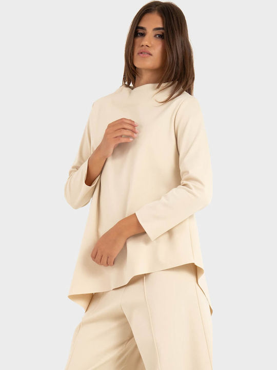 Damenbluse Hellbeige