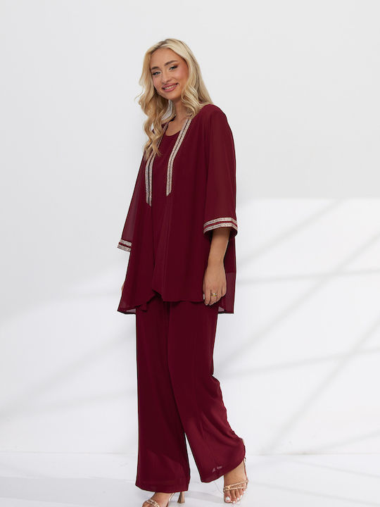 Damen Rotes Set mit Hose