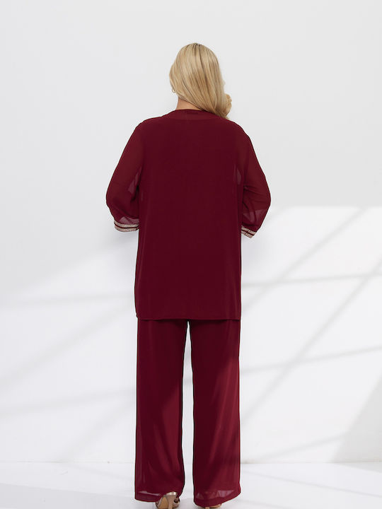 Damen Rotes Set mit Hose