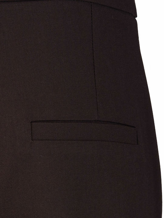 Дамски Текстилен Панталон в Regular Кройка Dark Brown