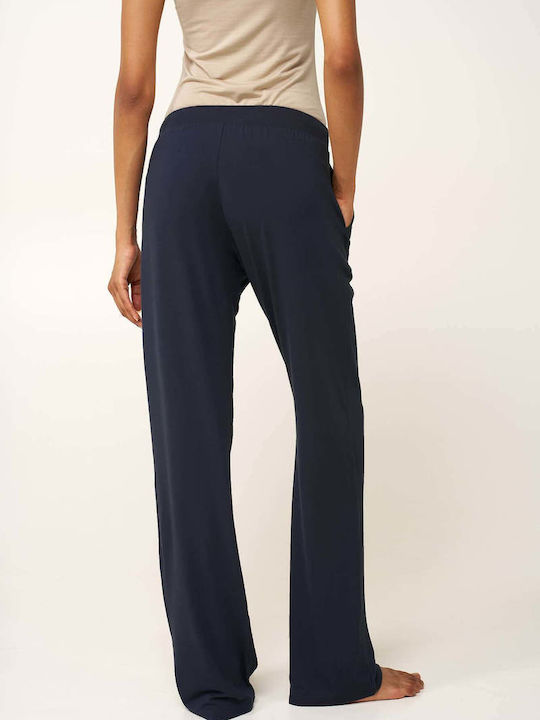 Women's Fabric Trousers with Elastic Green