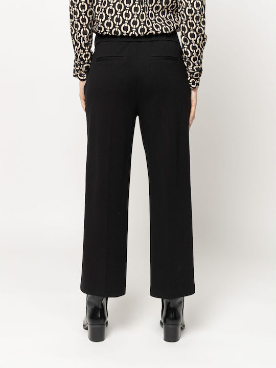 Women's Fabric Trousers in Loose Fit Black