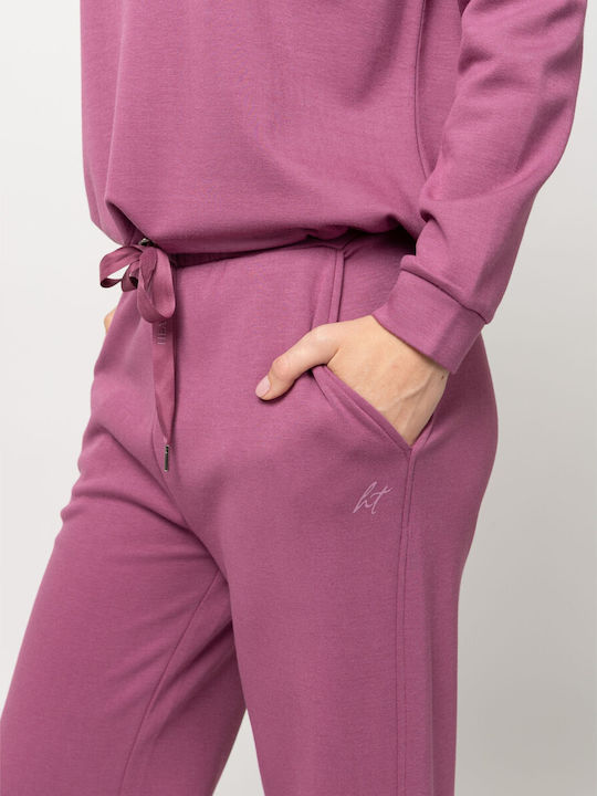 Women's Fabric Trousers Mauve