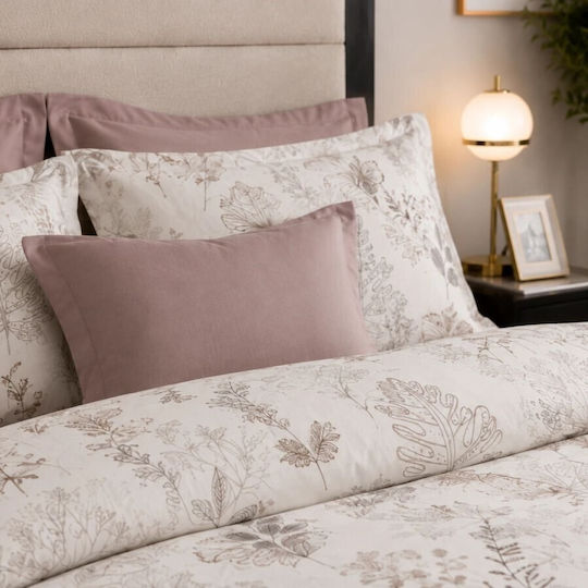Pucioasa Σετ Παπλωματοθήκη 200x230cm Διπλή με 4 Μαξιλαροθήκες & 1 Σεντόνι Leaves1
