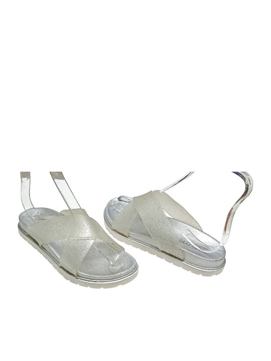 Women's Silver Flat Sandals
