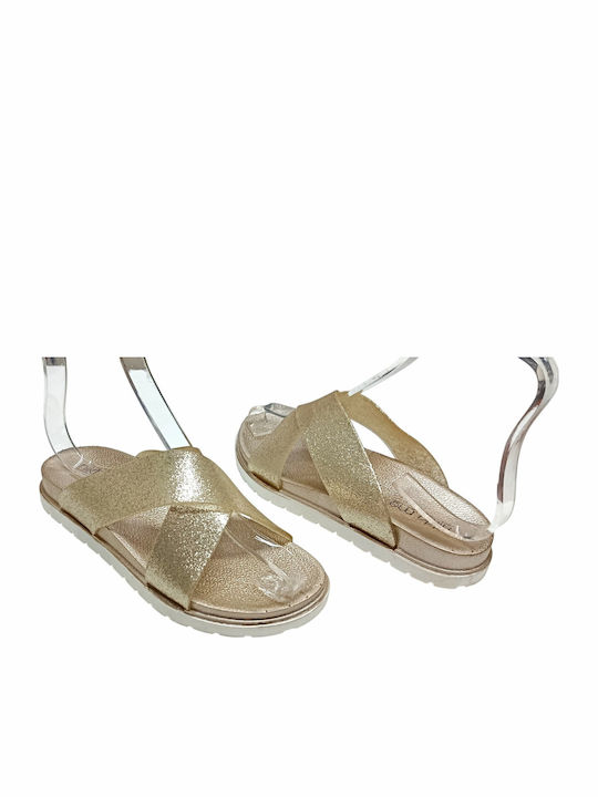 Women's Flat Sandals Gold