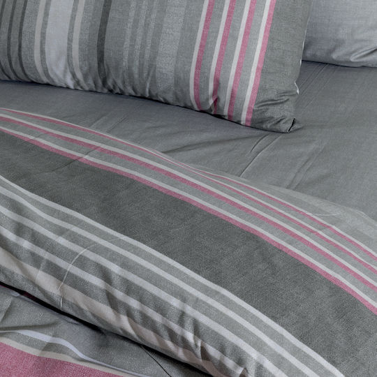 Lino Home Module Cearceafuri De Pat Single Cu Hugger Din Cauciuc 100x200+35cm Madison Dusty Roz 3buc