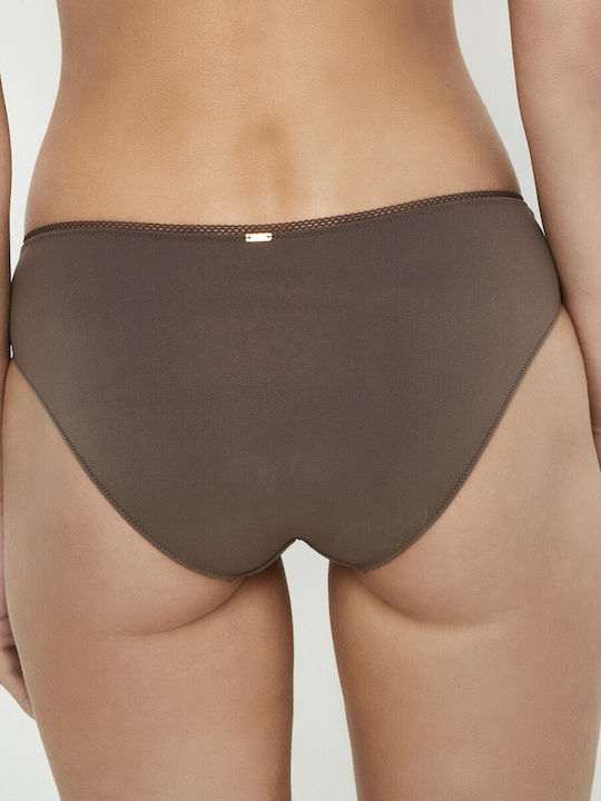 Women's Briefs with Lace Marron