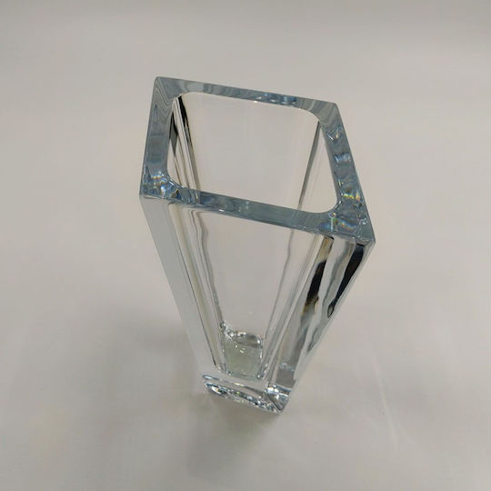Vază Cristalină Romboidă Transparentă 17x17xÎ12cm