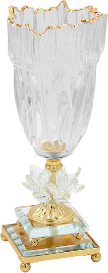 Keskor Decorative Vase Glass Transparent Size 12.5xHeight 33cm