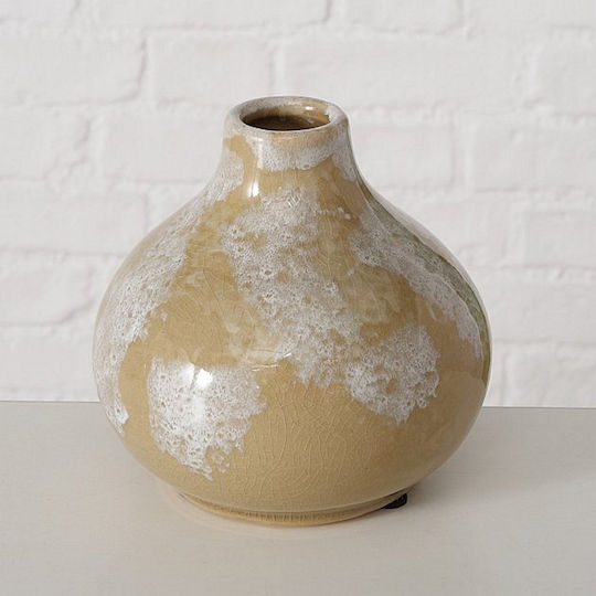 MSA Vază Decorativă Ceramică Bej 13x13xÎnălțime 13cm