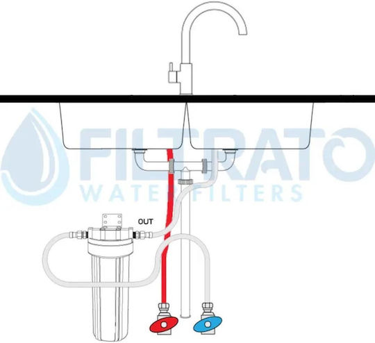 Ecosoft Fpv12peco Single Under Sink Water Filter System with Faucet & Replacement Filter 57-0005/CL