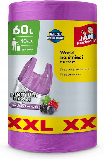 Staples Sacuri De Gunoi Parfumate Rezistente Capacitate 60lt Cu Mânere 70x59cm 40 Bucăți Roz