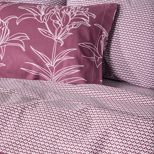 Kentia Saporo Σετ Παπλωματοθήκη Βαμβακερή 225x245cm Υπέρδιπλη με 2 Μαξιλαροθήκες Saporo 05