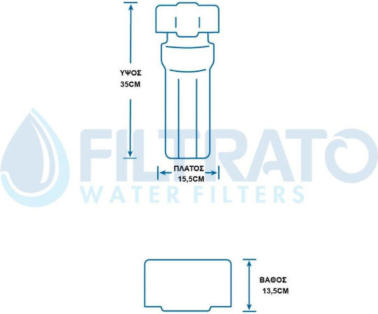 Pentair 2G Slimline WHF14D-EU Water Filtration System Single Under Sink Pipe Cross Section 1/4'' with Replacement Filter Purewater CL2510 (USA) 0.5μm
