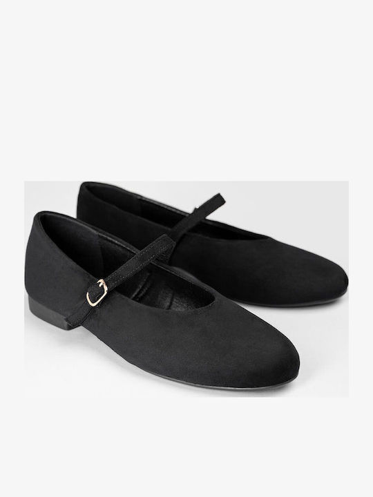 Wildleder Damen Ballerinas Spitz zulaufend Schwarze