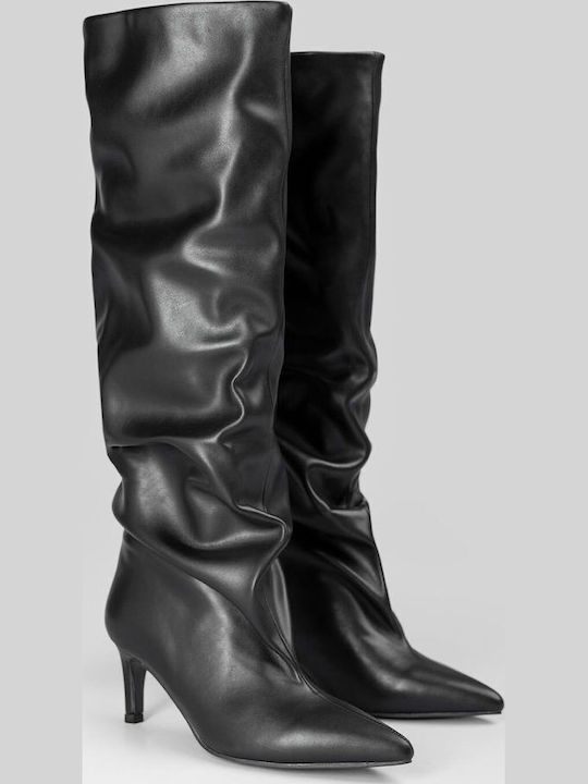 Damenstiefel mit Mittelhohem Absatz Schwarz