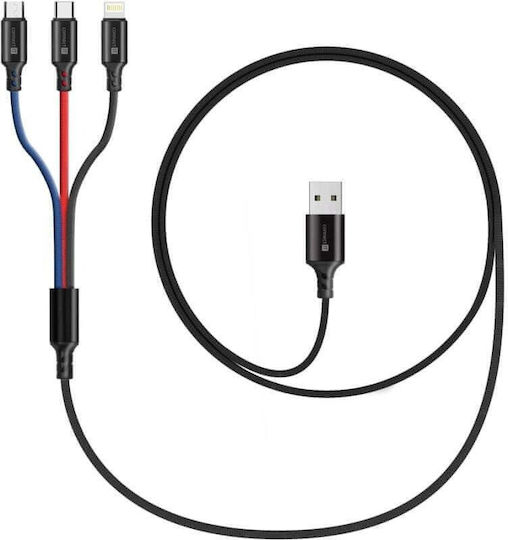 Pro-Ject Audio Магнитен / LED USB към Lightning / Type-C / micro USB кабел 3A Черен 2m