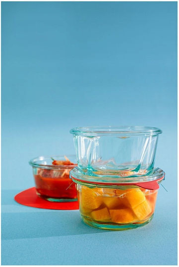 Weck Set of 6 General Use Glass Transparent Jars with Lid 450ml 6 Pieces