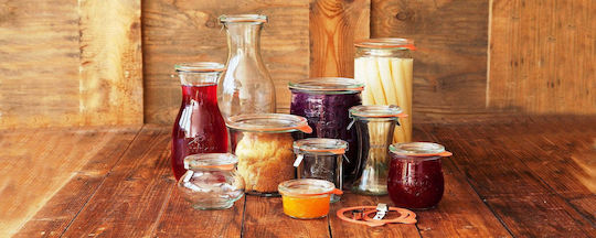 Weck Set of 6 General Use Glass Transparent Food Jars with Lid 10x10cm 6 Pieces