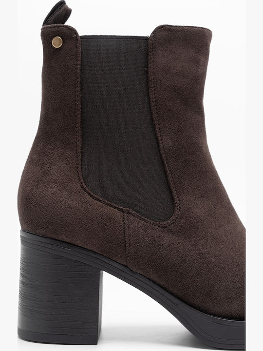 Wildleder Damen Chelsea-Stiefel Braune