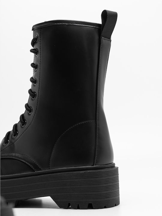 Damen Kampfstiefel Schwarz
