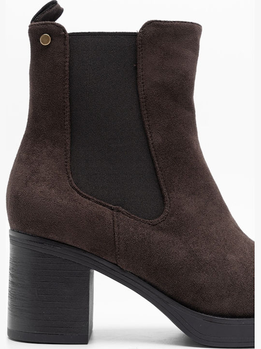 Wildleder Damen Chelsea-Stiefel Braune